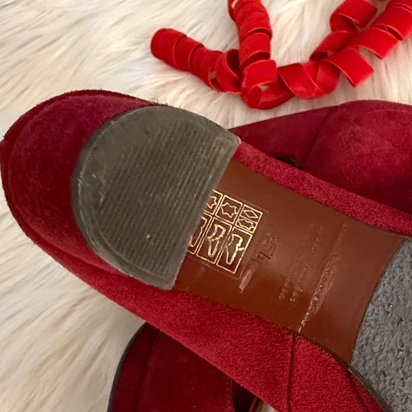 Elegant Chie Mihara Jamara Lace-up Suede Platform Red Wine Ankle Booties🔥 - Picture 7 of 9